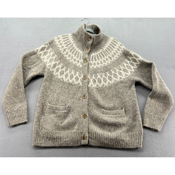 Alex Mill Other - Alex Mill Sweater Mens Large Fair Isle Wool Blend Button Front Cardigan Brown